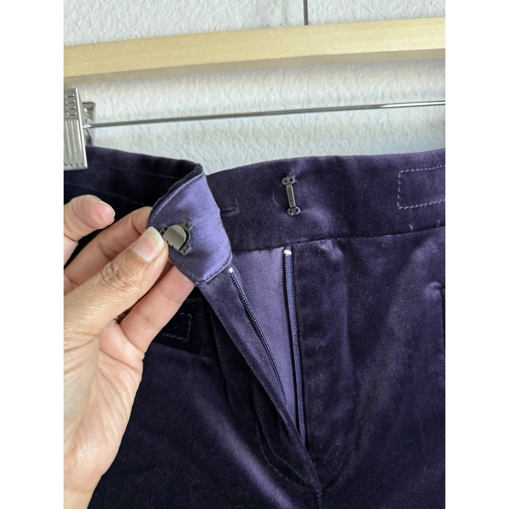 Carlisle‎ Women's Velour Purple Straight Leg Dress Pants Silk Lining Size 14